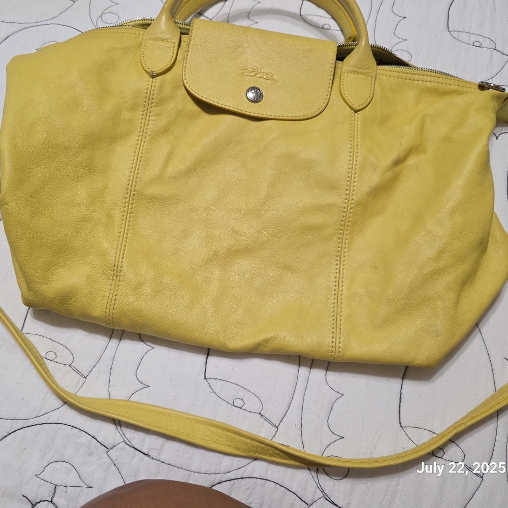 Yellow Leather Tote Bag